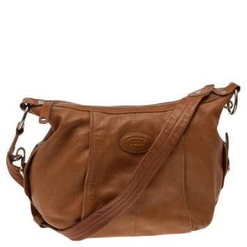 Pre Owned Tod's Brown Leather Zip Hobo