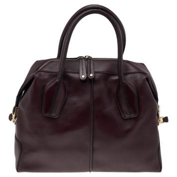 Pre Owned Tod's Burgundy Leather D-Styling Satchel