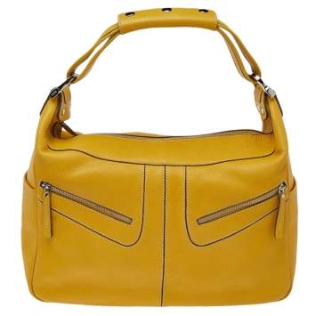 Pre Owned Tod's Yellow Leather Bowling Bag