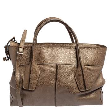 Pre Owned Tod's Brown Textured Leather D-Styling Shopper Tote