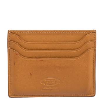 Pre Owned Tod's Tan Leather Card Holder