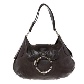 Pre Owned Tod's Dark Brown Leather Preggy Hobo