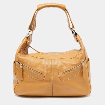 Pre Owned Tod's Beige Leather Miky Shoulder Bag