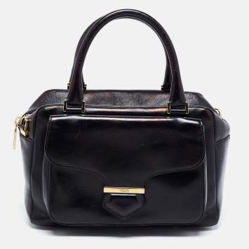 Pre Owned Tod's Black Leather Front Pocket Satchel