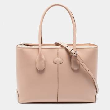 Pre Owned Tod's Dusty Pink Leather Classic D-Bag Tote