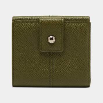 Pre Owned Tod's Green Leather French Wallet