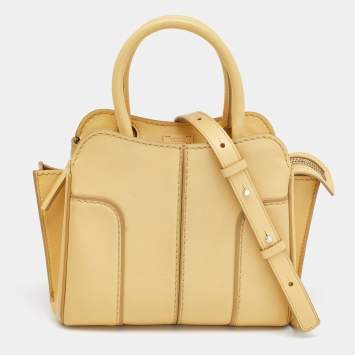 Pre Owned Tod's Yellow Leather Micro Sella Satchel