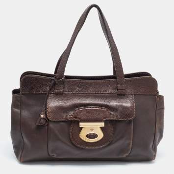 Pre Owned Tod's Choco Brown Leather Front Pocket Satchel