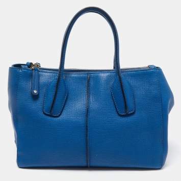 Pre Owned Tod's Blue Leather Small D-Styling Shopper Tote