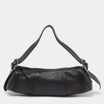 Pre Owned Tod's Black Leather Shoulder Bag