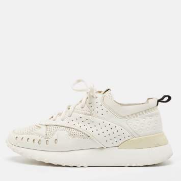 Tod's White Leather Lace Up Sneakers Size 36