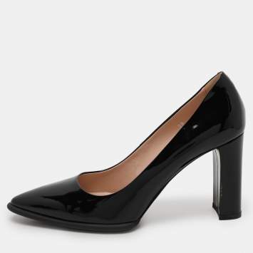 Pre Owned Tod's Black Patent Leather Pointed Toe Pumps Size 39