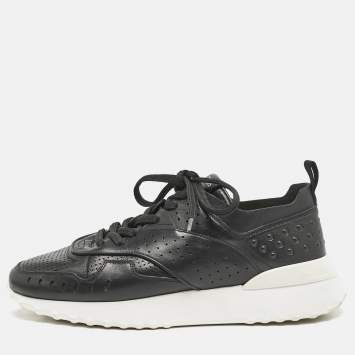 Tod's Black Leather Fondo Sportivo Sneakers Size 41