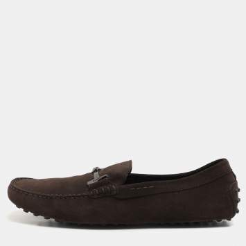 Tod's Brown Suede Penny Loafers Size 43.5