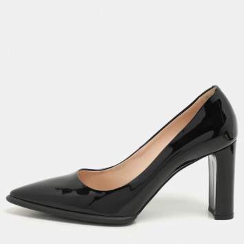 Tod's Black Patent Leather Pointed Toe Pumps Size 38