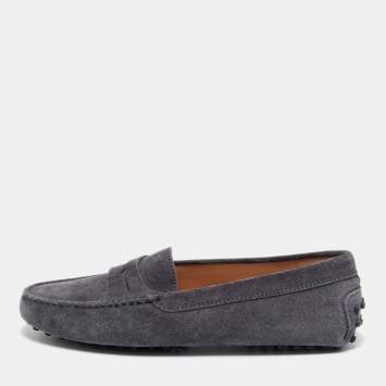 مملوكة مسبقًا Tod's Gommini Size 35 Grey Suede Driver Loafers