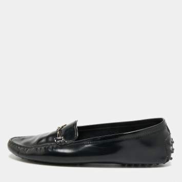 Pre Owned Tod's City Gommino Size 41 Black Leather Loafers