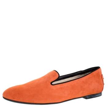 مملوكة مسبقًا Tod's Orange Suede Smoking Slippers Size 39