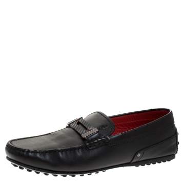مملوكة مسبقًا Tod's for Ferrari Black Leather Loafers Size 38.5