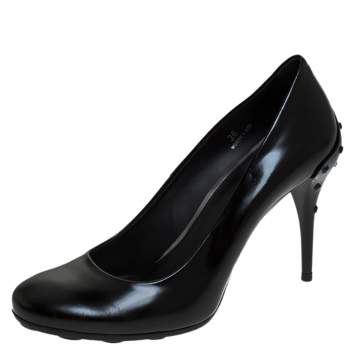 مملوكة مسبقًا Tod's Black Leather Round Toe Pumps Size 36