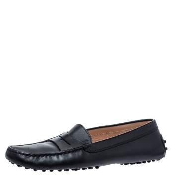 Pre Owned Tod's Black Leather Penny Loafer Size 39
