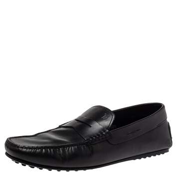 مملوكة مسبقًا Tod's Black Leather Slip On Penny Loafers Size 45