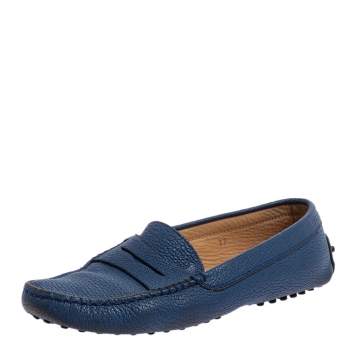 Pre Owned Tod’s Blue Leather Penny Loafers Size 37
