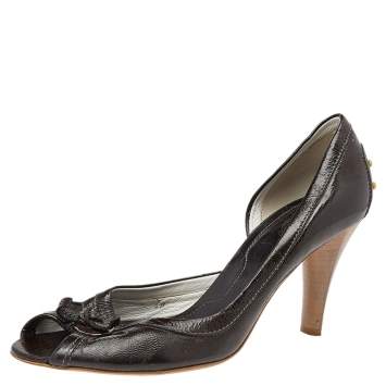 Pre Owned Tod's Dark Brown Leather Pumps Size 40