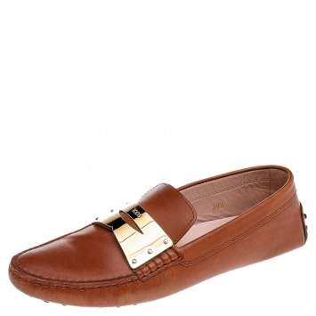 Pre Owned Tod's Brown Leather Penny Loafers Size 38.5