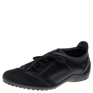 Pre Owned Tod's Black Suede Low Top Sneakers Size 37