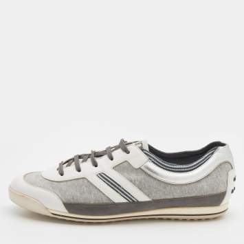 Pre Owned Tod's Multicolor Fabric/Leather, and Suede Low Top Sneakers Size 38.5