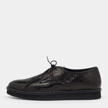 Pre Owned Tod's Black Textured Leather Lace Up Derby Size 40