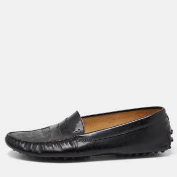 مملوكة مسبقًا Tod's Black Patent Leather Penny Loafers Size 39