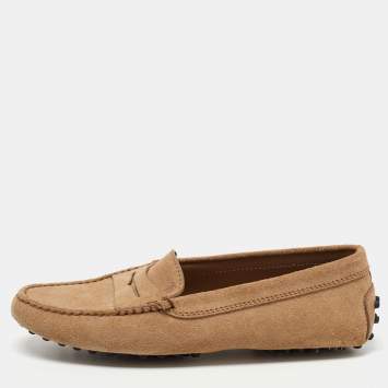 مملوكة مسبقًا Tods Beige Suede Penny Loafers Size 35