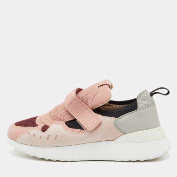 مملوكة مسبقًا Tod's Multicolor Suede and Leather Low Top Sneakers Size 39.5