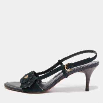 Pre Owned Tod's Black Suede Slingback Sandals Size 40