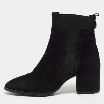Pre Owned Tod's Black Suede Ankle Boots Size 40