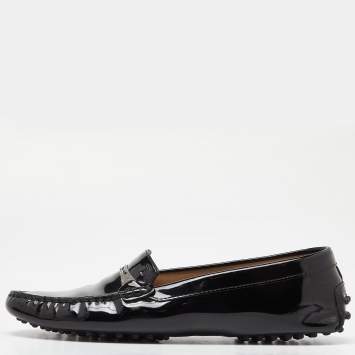 Pre Owned Tod's Black Patent Leather Penny Loafers Size 40