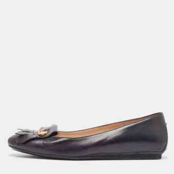 مملوكة مسبقًا Tod's Black Leather Slip On Loafers Size 40.5