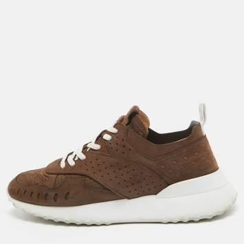Pre Owned Tod's Brown Suede Low Top Sneakers Size 38