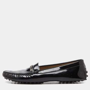 مملوكة مسبقًا Tod's Black Patent Leather Loafers Size 38.5