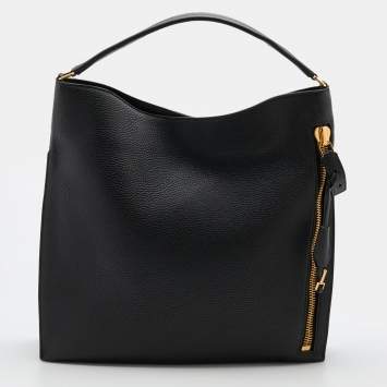 Pre Owned Tom Ford Black Leather Business Tote