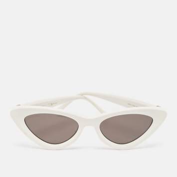 Pre Owned Jimmy Choo White/Black Addy/S Cat Eye Sunglasses