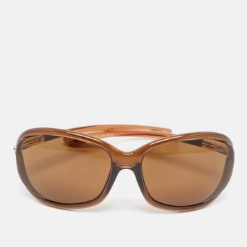 Pre Owned Tom Ford Brown Gradient Jennifer TF8 Oversized Sunglasses