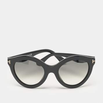 Pre Owned Tom Ford Black Gradient Chiara TF359 Cat Eye Sunglasses