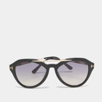 Pre Owned Tom Ford Black Gradient Lisa TF576 Aviator Sunglasses