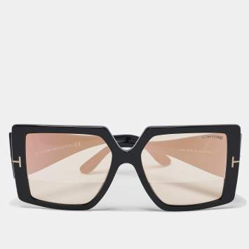Pre Owned Tom Ford Black/Orange Mirrored TF790 Quinn Square Sunglasses