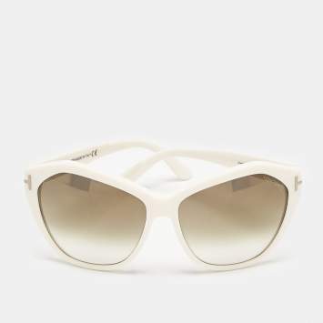 Tom Ford Ivory White/Brown Gradient TF317 Angelina Butterfly Sunglasses