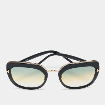 Tom Ford Black/Green Gradient TF 945 Virginia Oversized Sunglasses