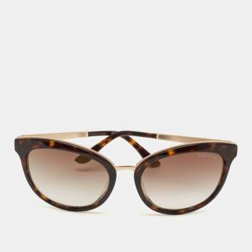 Pre Owned Tom Ford Tortoise Brown Gradient Emma TF 461 Cat Eye Sunglasses